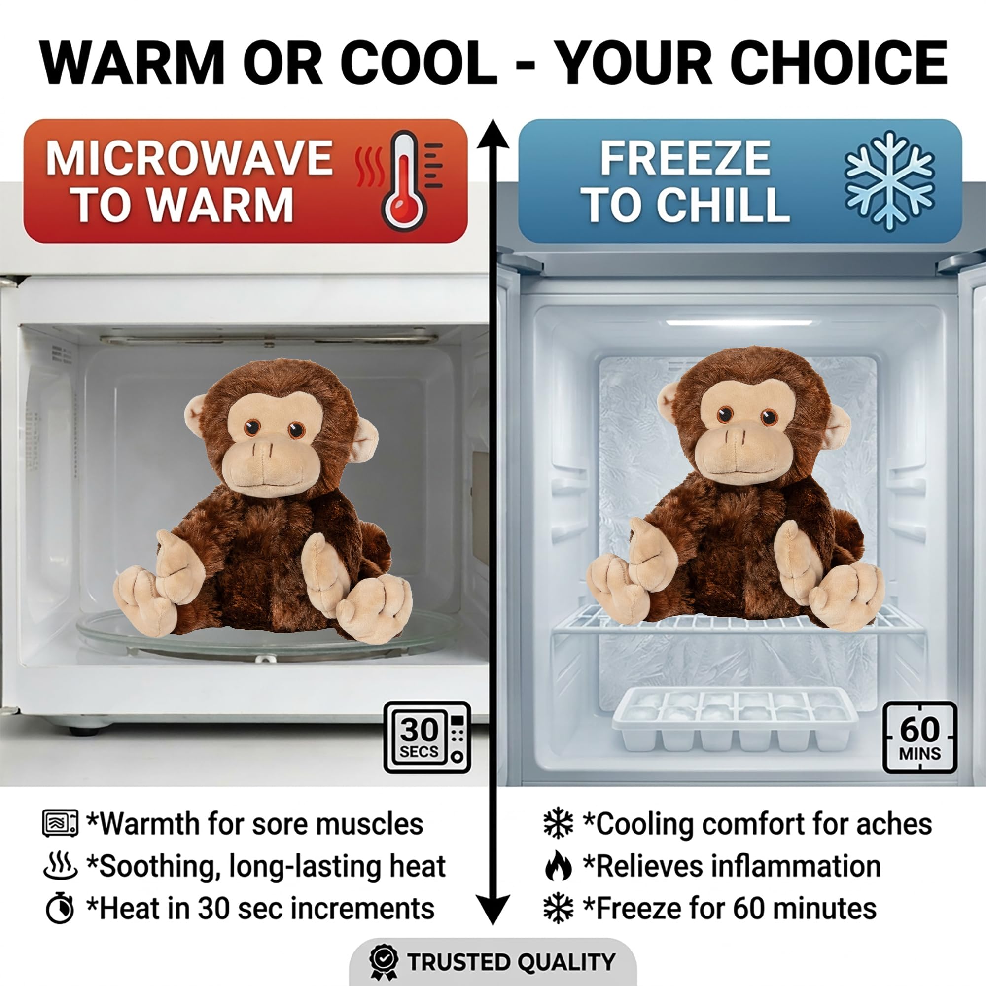 Amazon.com: Warm Pals Marvin the Monkey, Microwavable Weighted