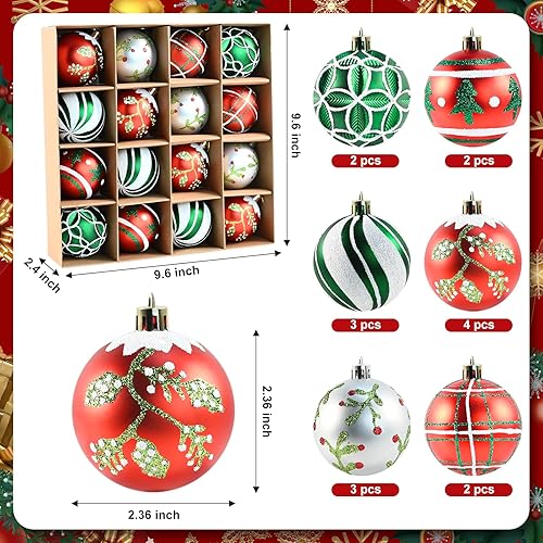 Miniatura 2 de 16 esferas decorativas de Navidad, bolas de plástico de adorno para árbol de Navidad de 2.36 pulgadas, adornos de Navidad de 2023, decoraciones