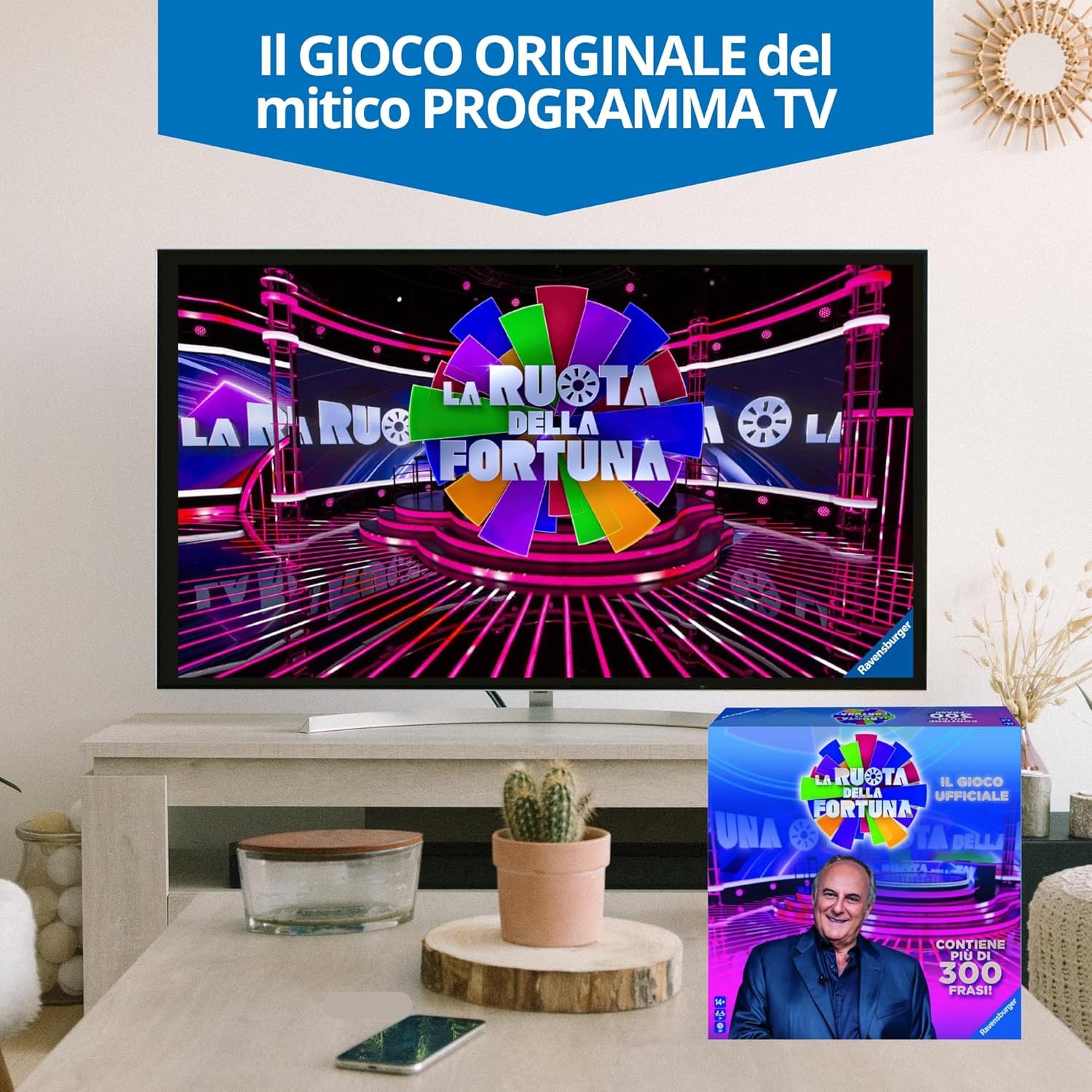 Ravensburger - La Ruota Della Fortuna | Giochi Da Tavolo Adulti | Gerry Scotti | Giochi Da Tavolo Divertenti +14 Anni | Gioco Da Tavola | 3+ Giocatori