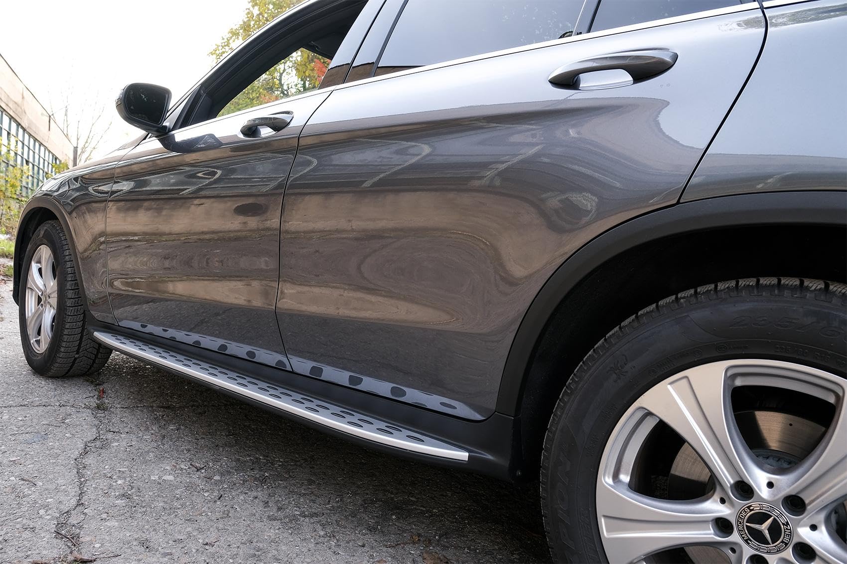 KITT - Plataformas laterales de acero inoxidable y aluminio, compatibles con GLC SUV X253 (2015-2022), GLC Coupe C253 (2016-2022)
