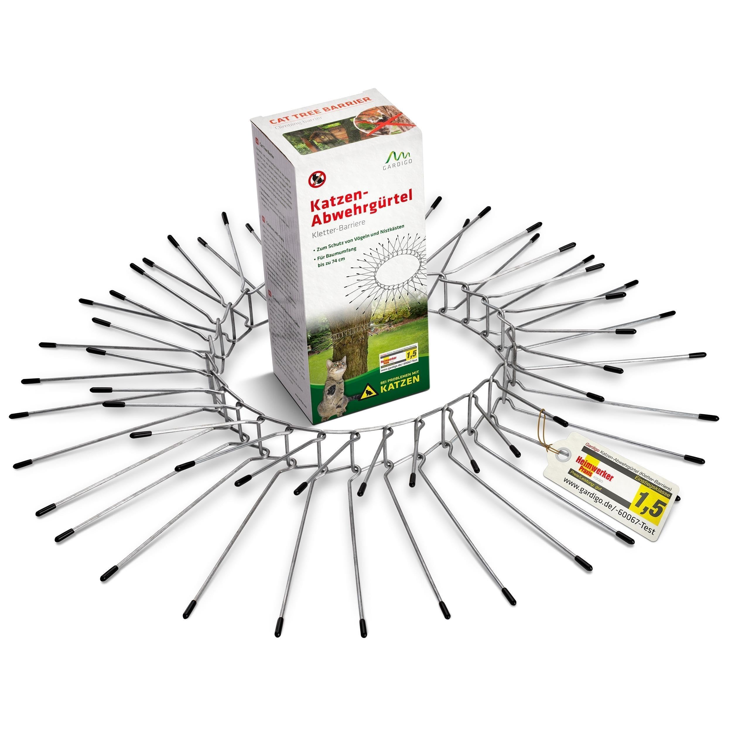 GARDIGO Ceinture Anti-Chats pour Arbres en Acier Galvanisé 21 cm | Barrière anti-chats – Protection des Arbres – Acier galvanisé – Contre les Martres et Ratons Laveurs – Modulable