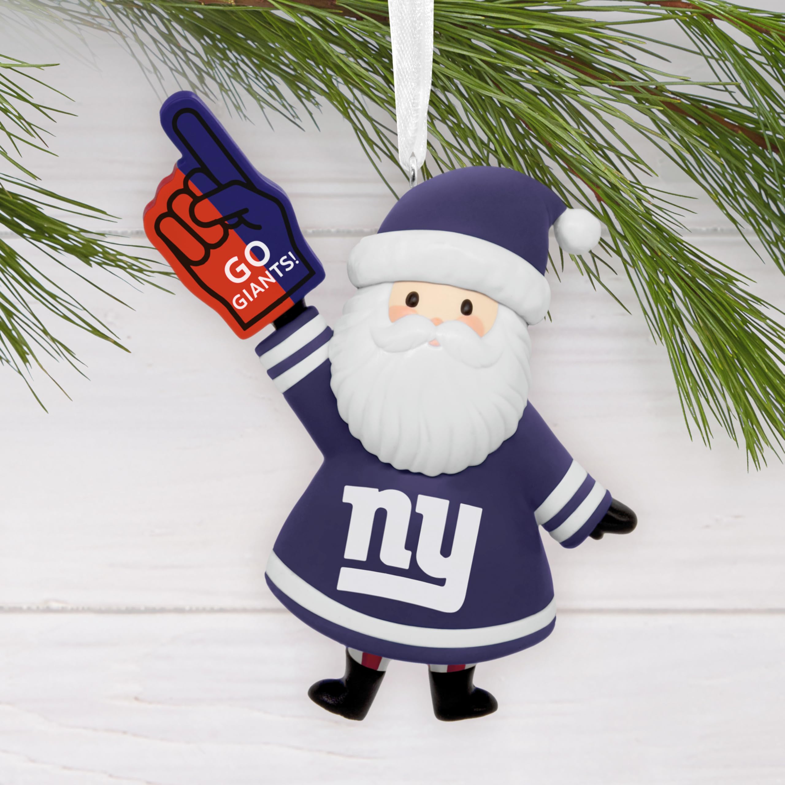 Décoration De Noël New York Giants - Bateau Santa Avec Logo D'équipe - 3.25" X 2.5"