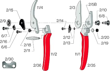 Felco Pruning Shears (F 11) - High Performance Swiss Made One-Hand Garden Pruner with Steel Blade