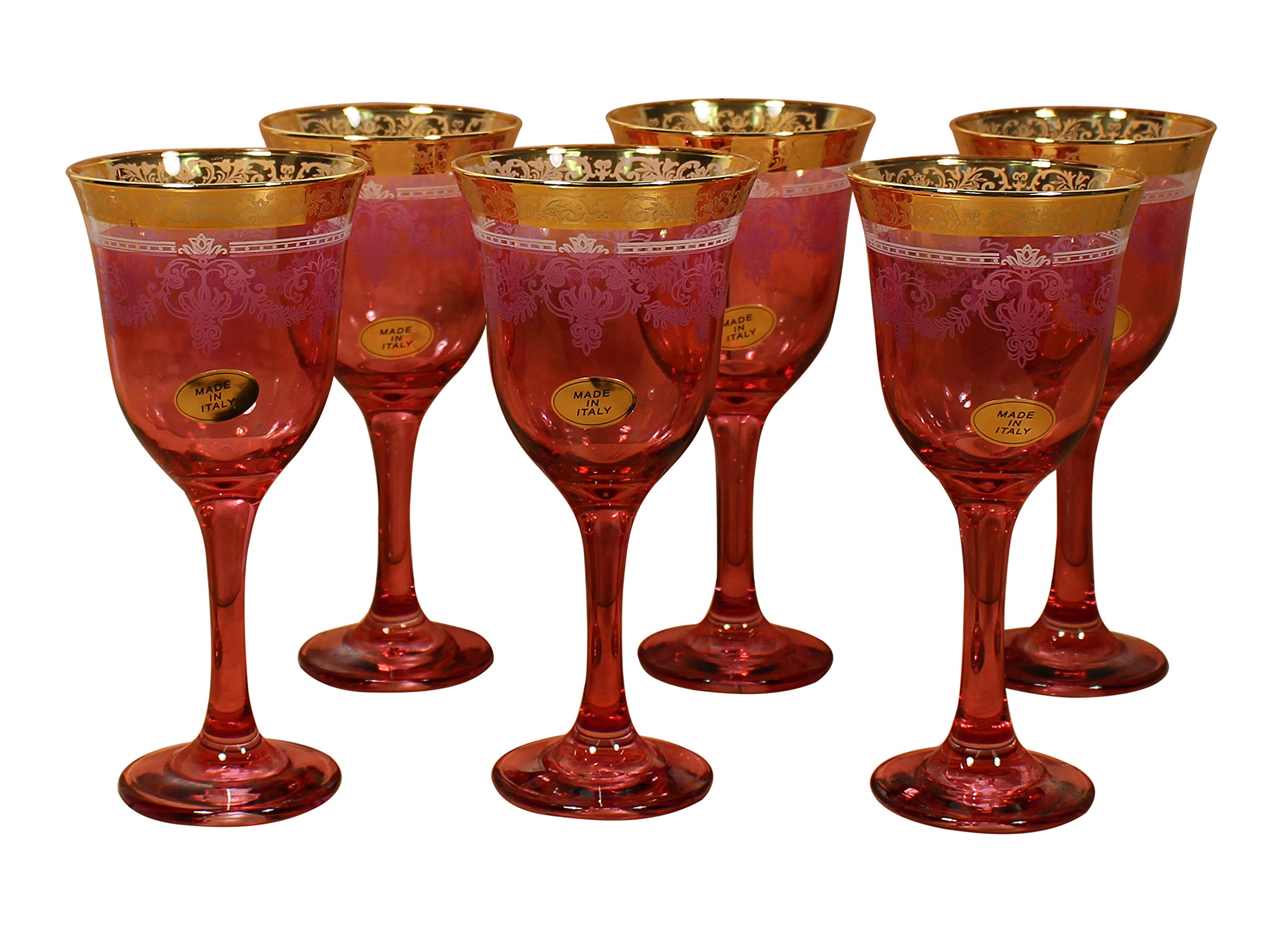 Lorren Home TrendsLorenzo Import Goblets (Set of 6), Red
