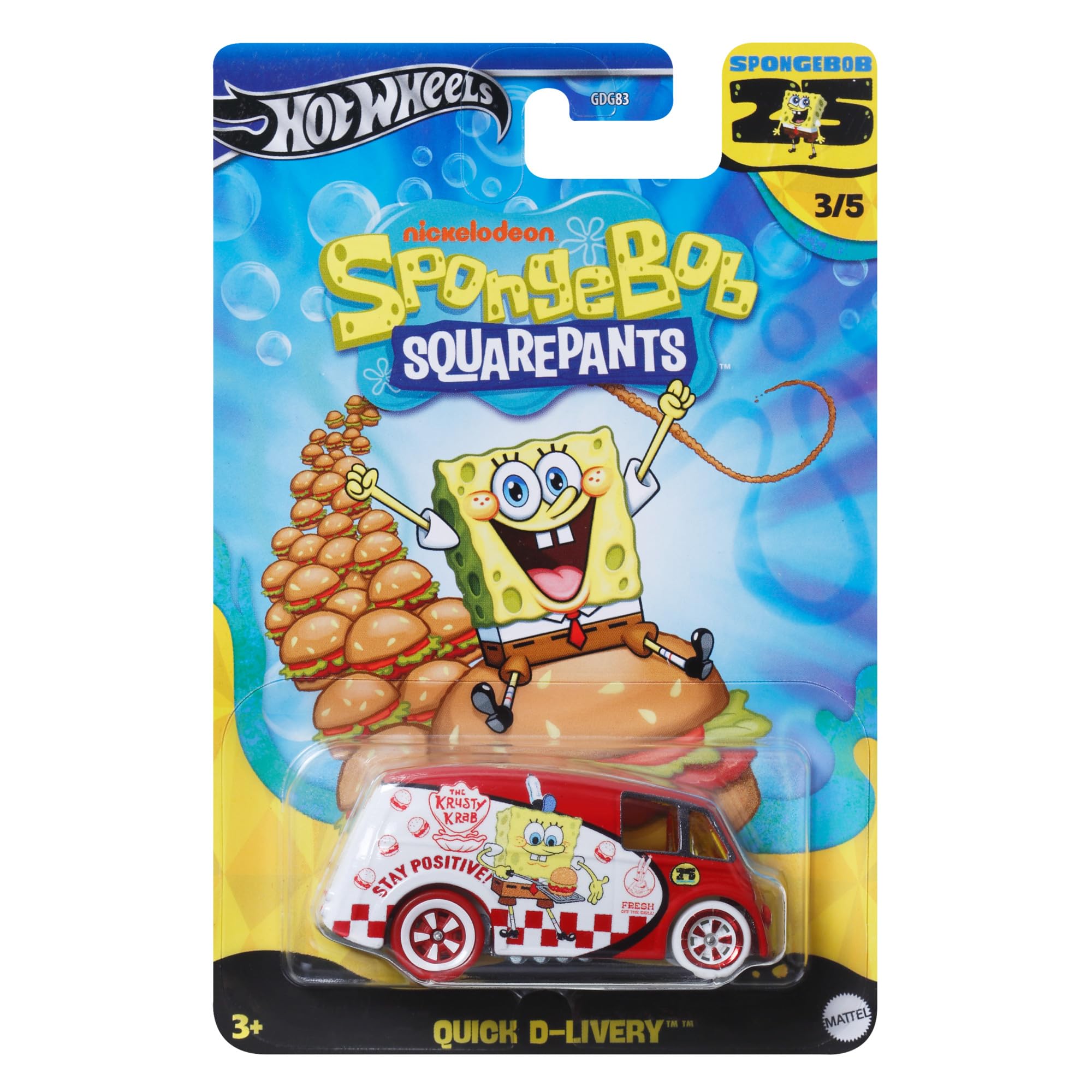 Hot Wheels SpongeBob SquarePants HRV54, Voertuig, 3 jaar, Metaal, Kunststof, Meerkleurig