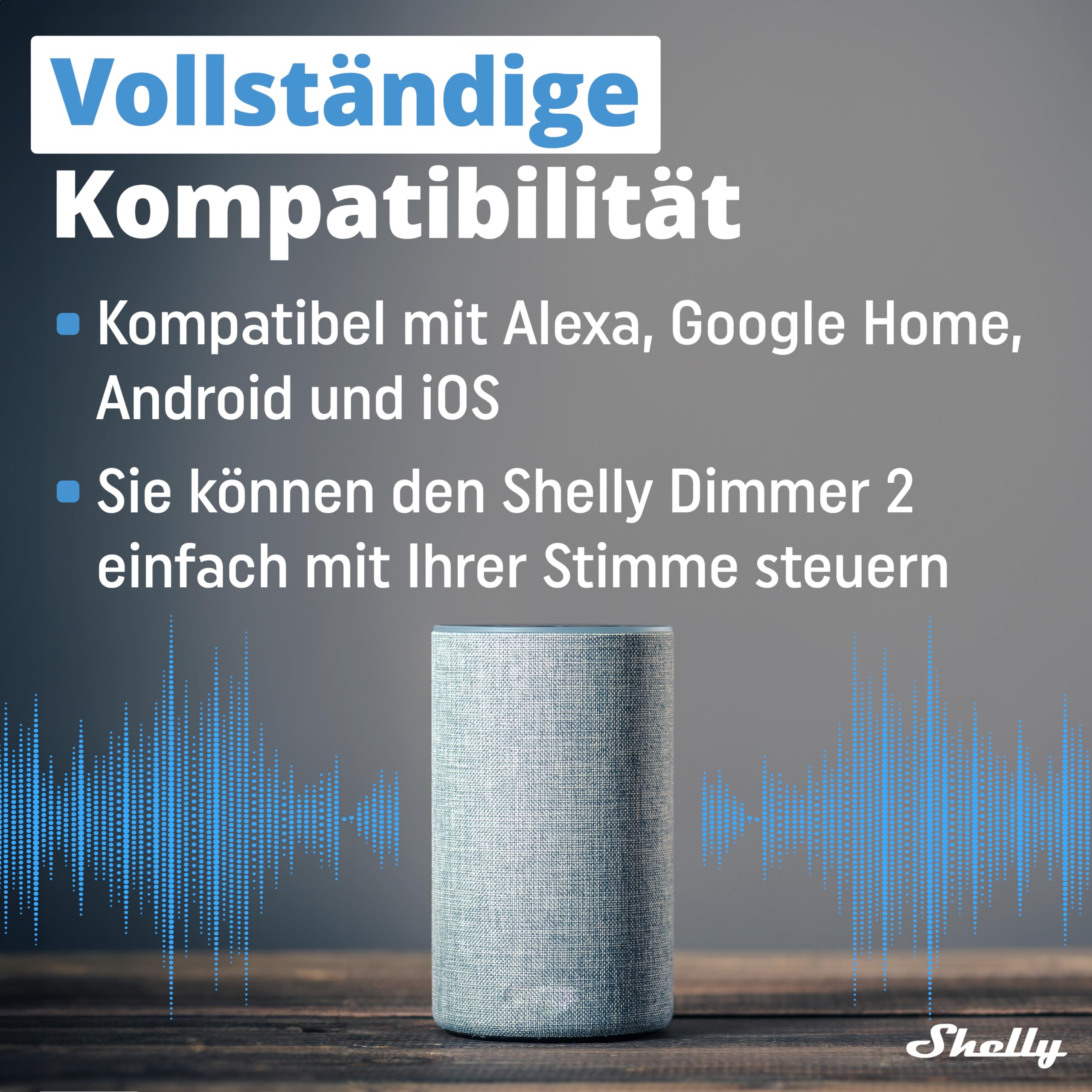 Shelly Dimmer 2, Intelligenter Wlan Dimmer, Kein Neutralleiter nötig, Hausautomatisierung, Kompatibel mit Alexa & Google Home, iOS Android App, Kein Hub erforderlich, Dimmbare Lichter (4 Stück)
