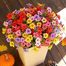 Artificial Flowers for Outdoor,12 Bundles Silk Fake Flowers,UV Resistant Realistic Plastic Faux Plants,No Fade Colorful Daisy for Porch,Patio,Garden,Window Box6 Multicolor