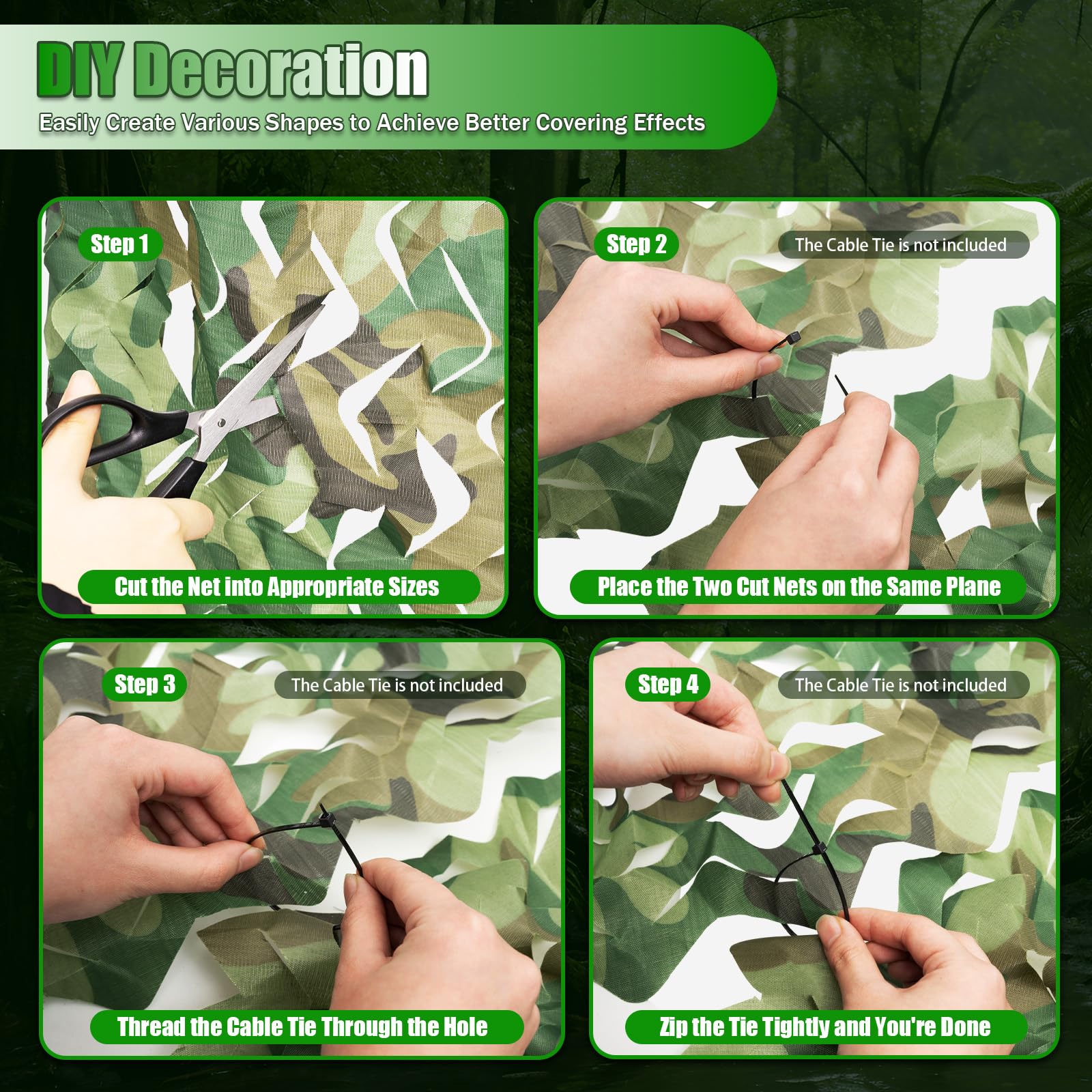 Camouflage Jagd Tarnnetz Bundeswehr Armee Army Netz Sichtschutz Net Tarnung Camo Hunter Military 8x8m Camping Jagd für Camping Waldlandschaft Garten Party Dekorationen