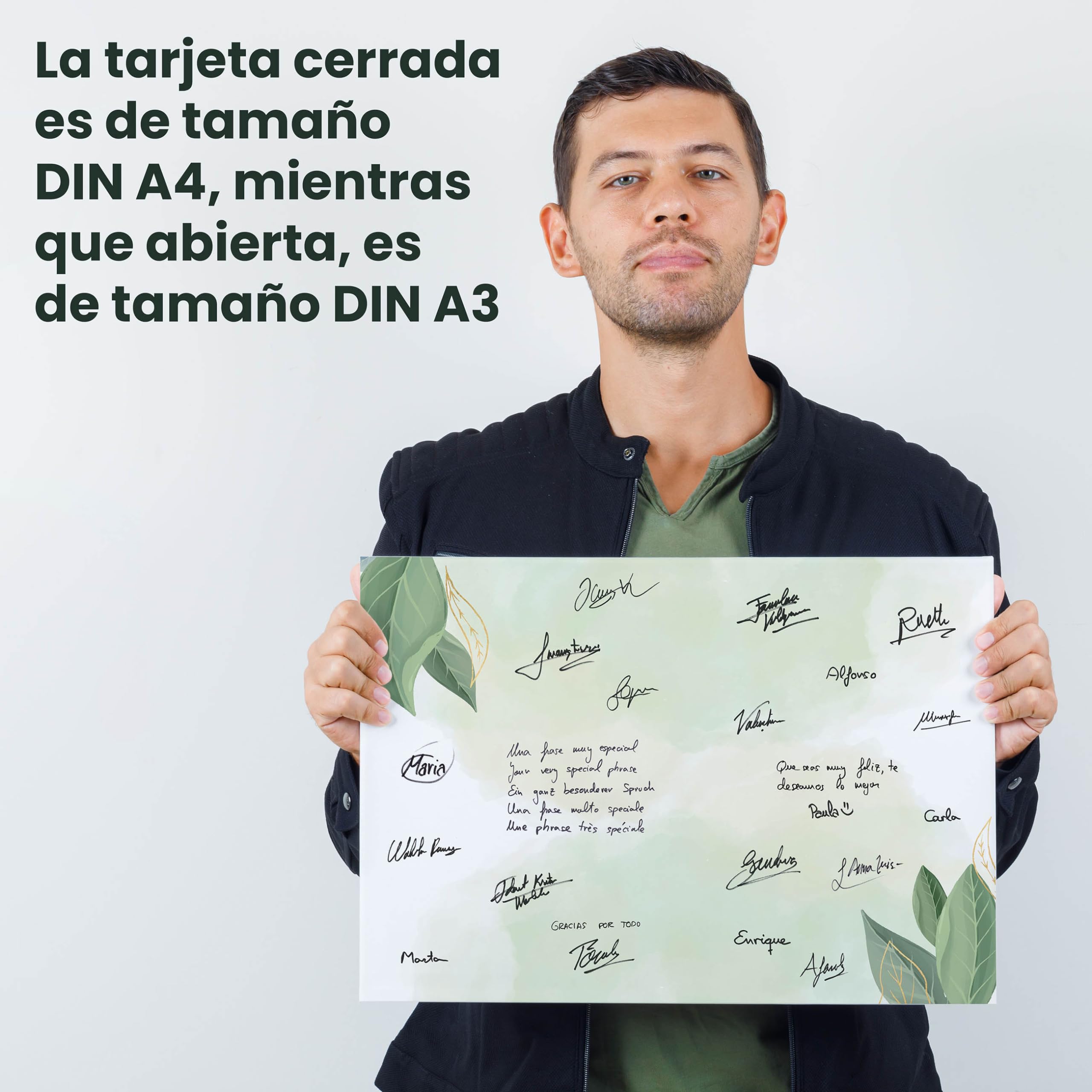 CONTRAXT Tarjeta de agradecimiento grande 42x30 cm abierta. Regalo original tarjeta de firmas gracias por todo hombre o mujer profesores maestras amigas compañeros trabajo cumpleaños (Gracias)
