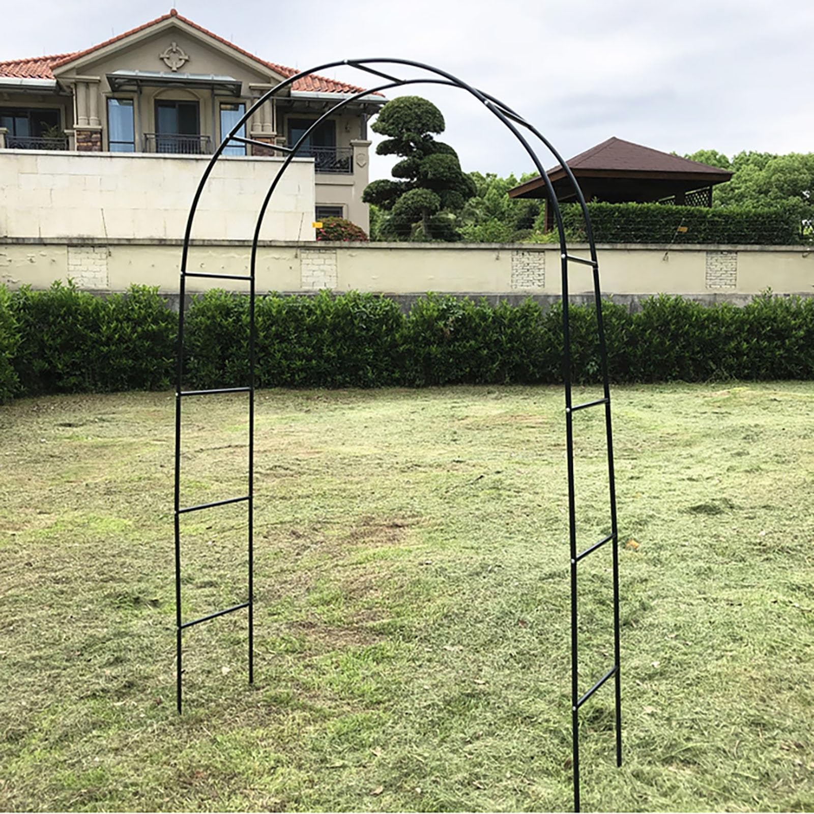 Arche de jardin en métal noir 240x140x40cm pour décoration de mariage
