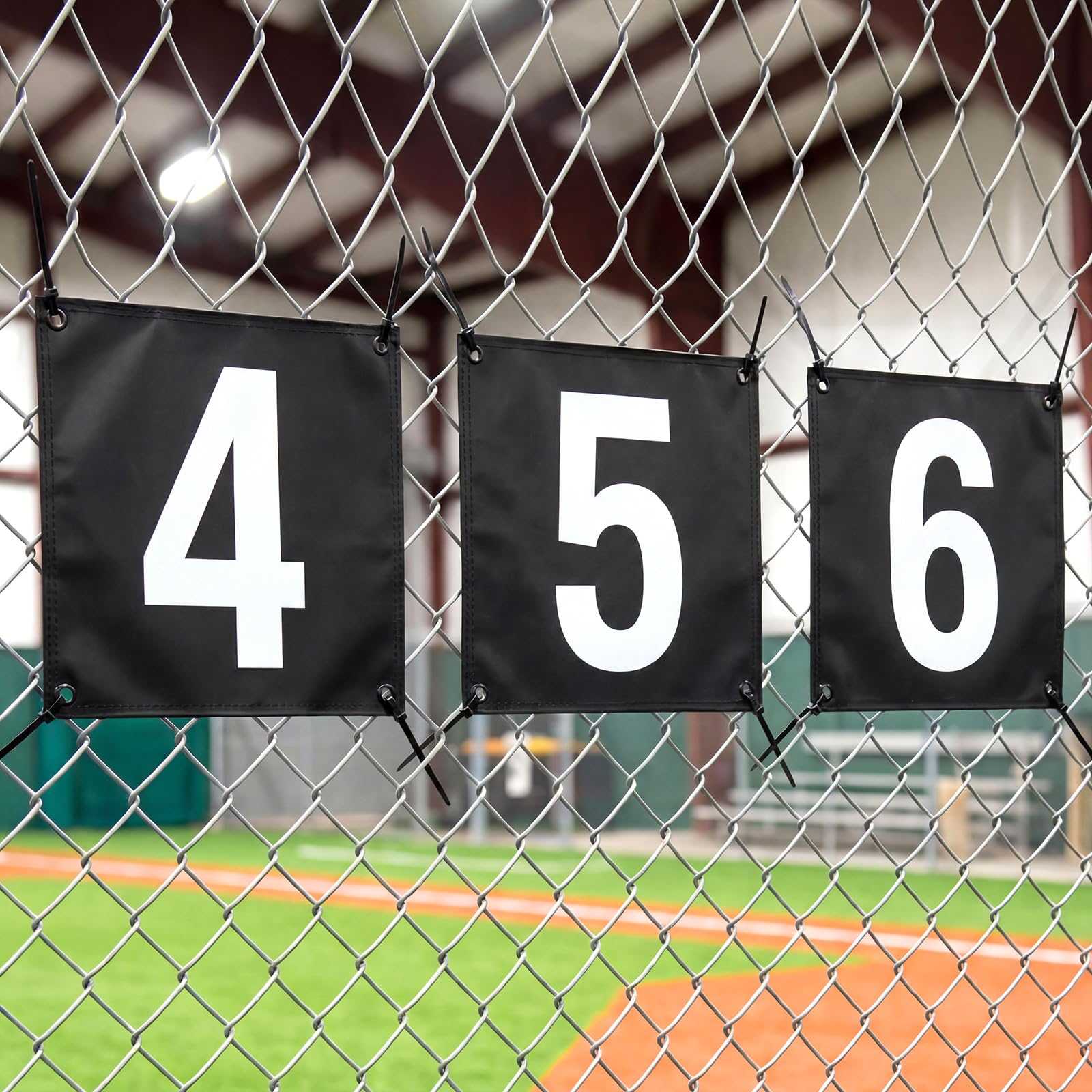 3 Pack Sports Field Number Signs Outdoor Black, Flexible Waterproof,4/5/6