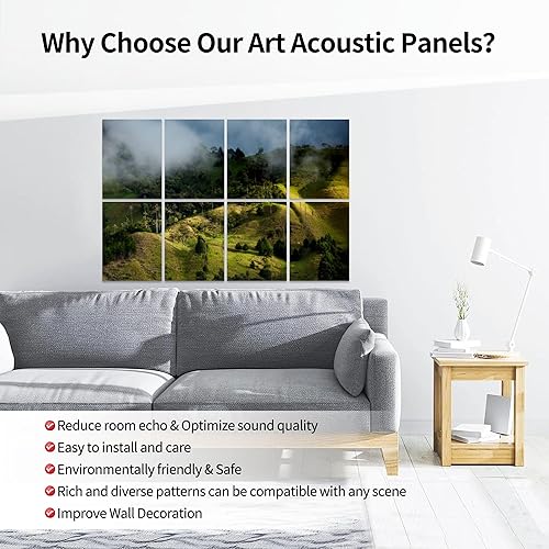 Miniatura 3 de Paneles acústicos artísticos, vista hermosa nube bosque Quindio cera palmeras en el valle de Cocora ubicado Panel de pared acústico insonorizado con