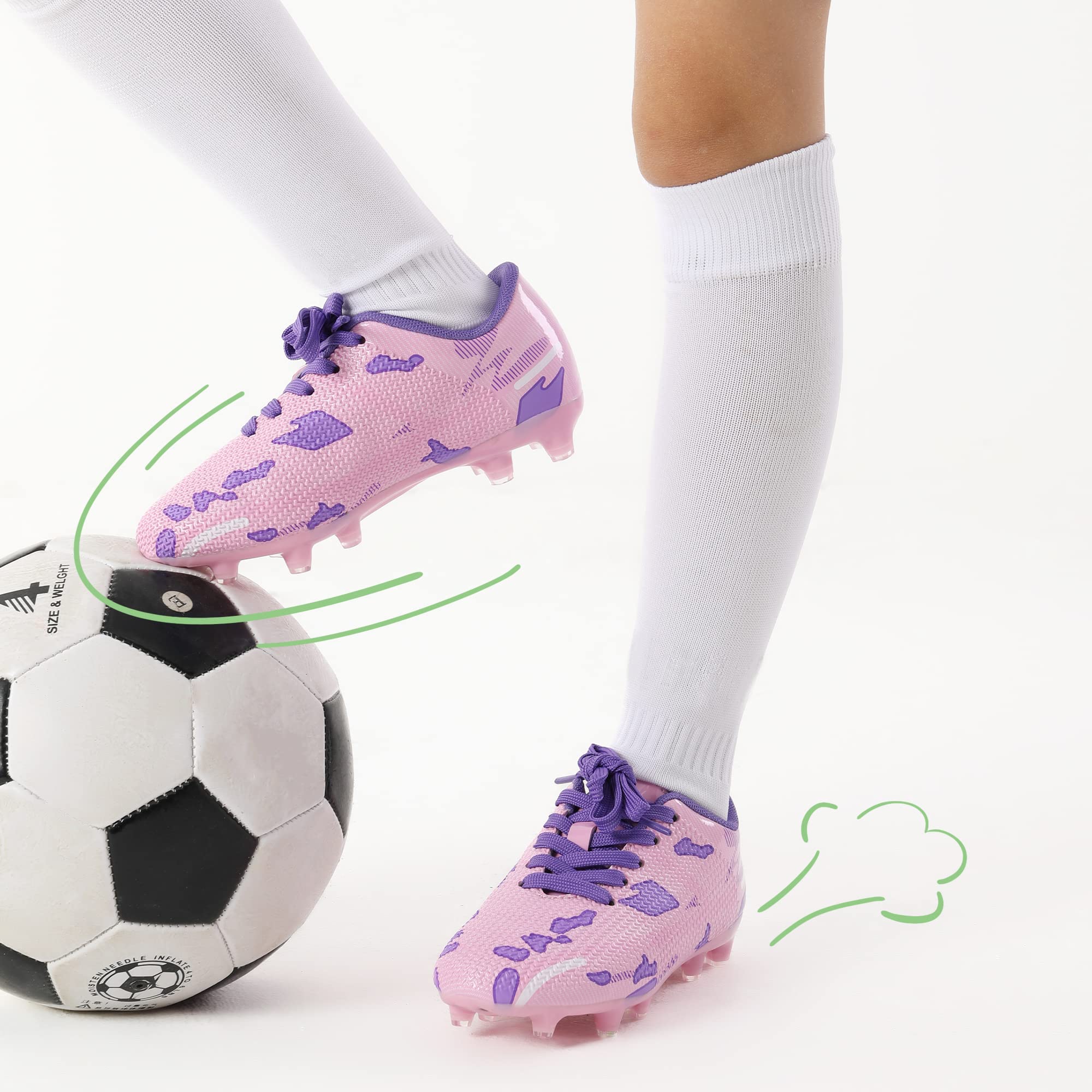 DREAM PAIRS Kids Chaussures de Football pour Enfants Durable Chaussures à Crampons avec Laçage latéral pour Garçons Confortable SDSO2301K