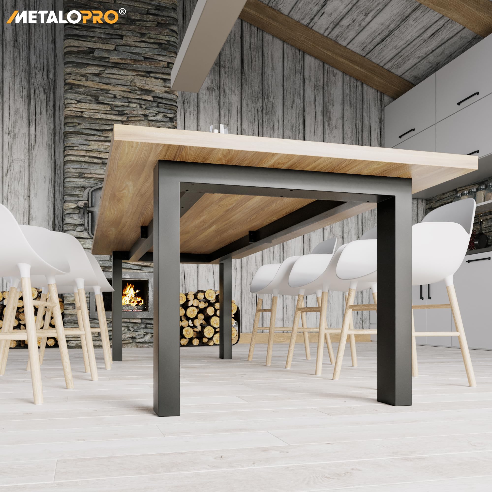 Gambe Tavolo Metallo Acciaio Nero – Struttura Robusta Scrivania Esstisch Tavolino Design Industriale 240x80x72 cm