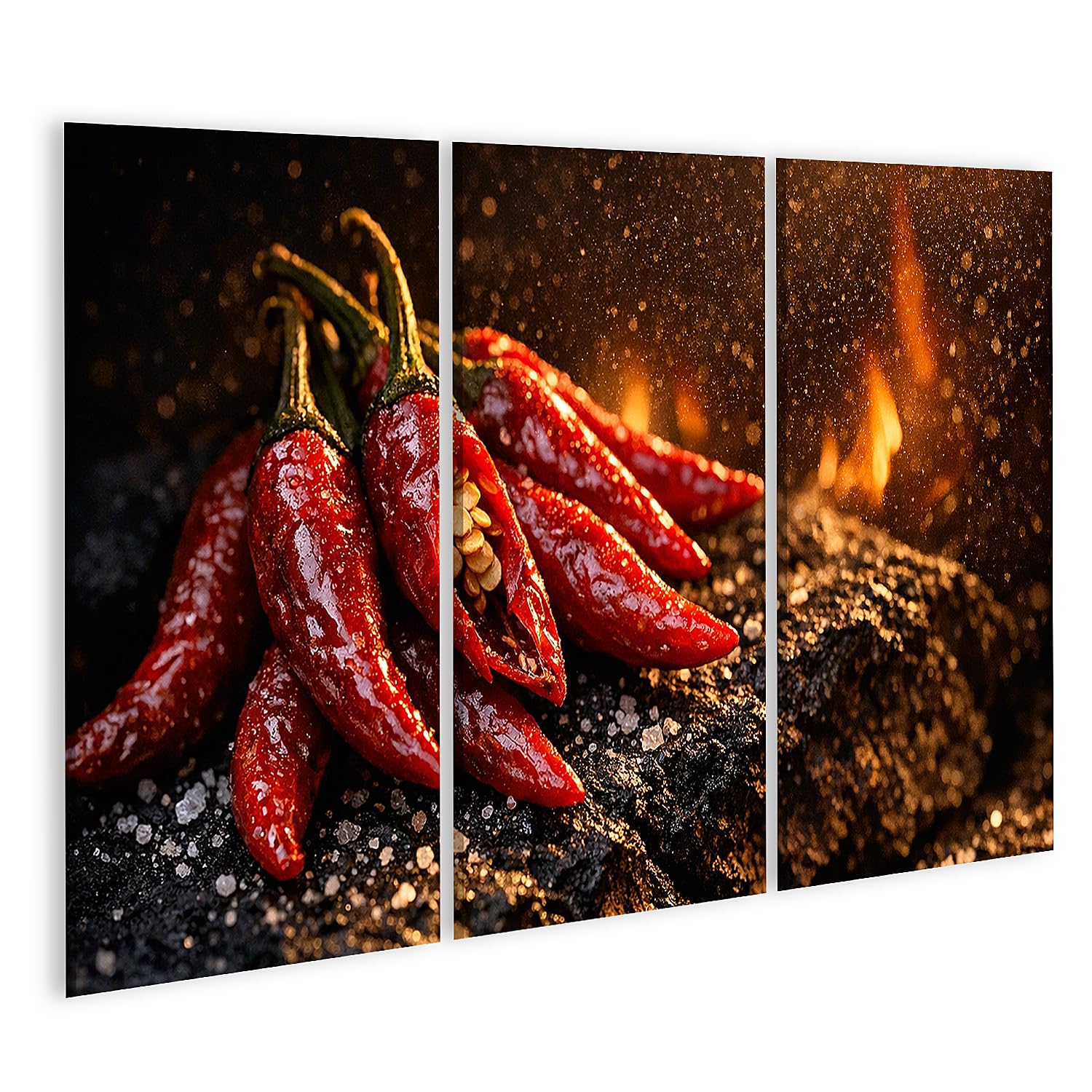 Tableau triptyque piments rouges pour raviver un mur blanc - 6