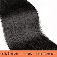 Vista 2 de SEIKEA Extensiones de cola de caballo con cordón, largo y lacio, cola de caballo falsa, natural, suave, extensiones de cabello sintético, resistente