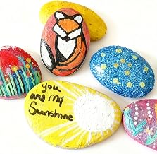 LIIJII River Rocks for Painting, 30 PCS 2-3″ Large Flat Painting Rocks for Kids, Smooth Rocks to Paint for Crafts, Make Handmade DIY Gifts
