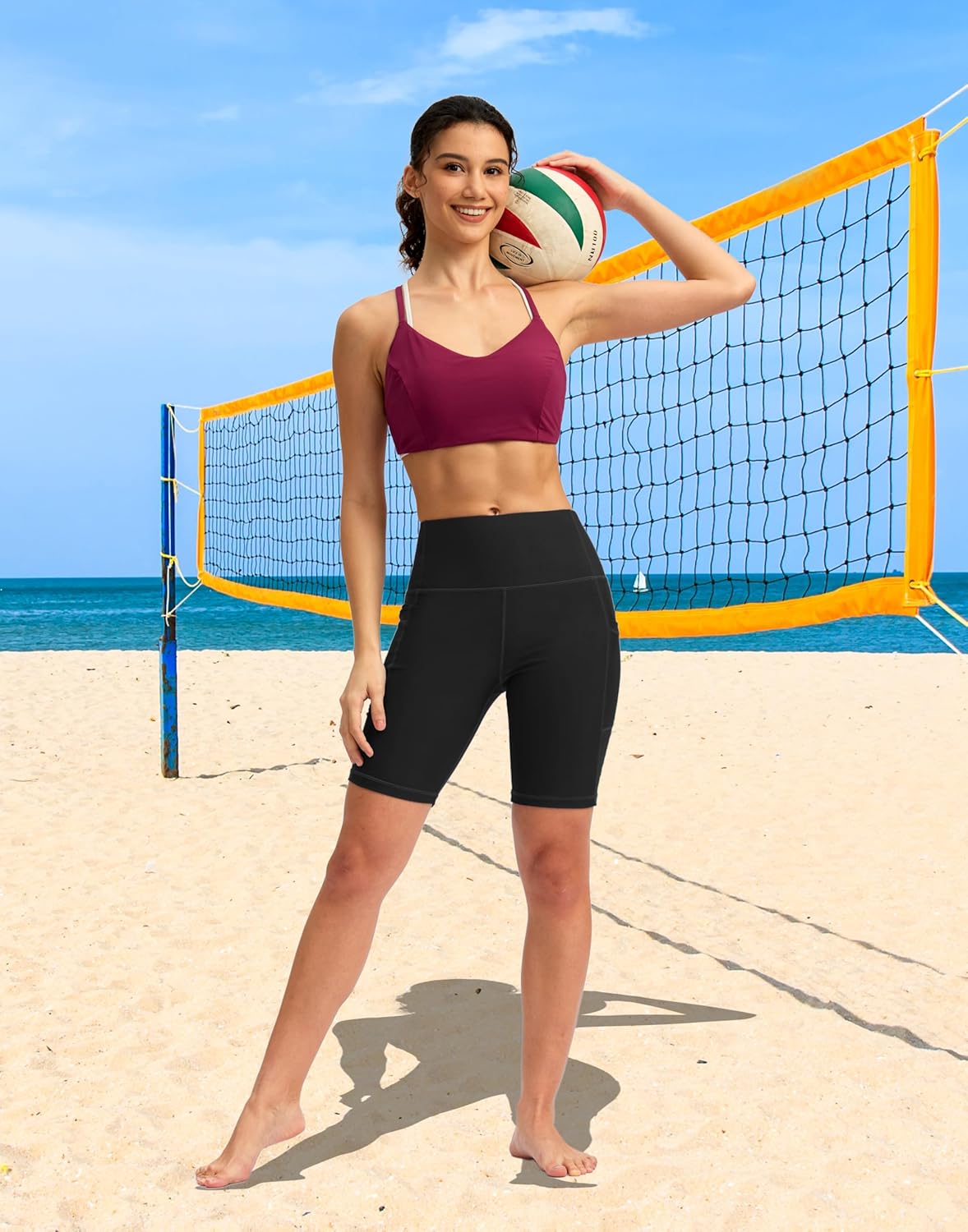 SANTINY Women's 8''/12'' High Waisted Swim Shorts with Pockets UPF50+ Long Board Swimming Shorts for Women with Liner - Image 3