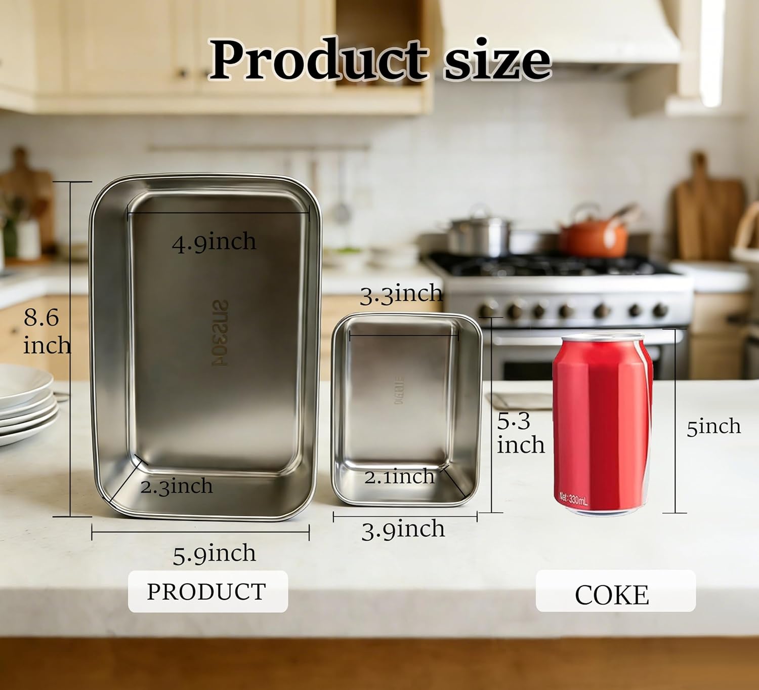 7 Pack 304 Stainless Steel Food Containers with Leakproof Lids, Reusable Metal Storage Containers, Oven/Dishwasher/Freezer Safe - Image 3