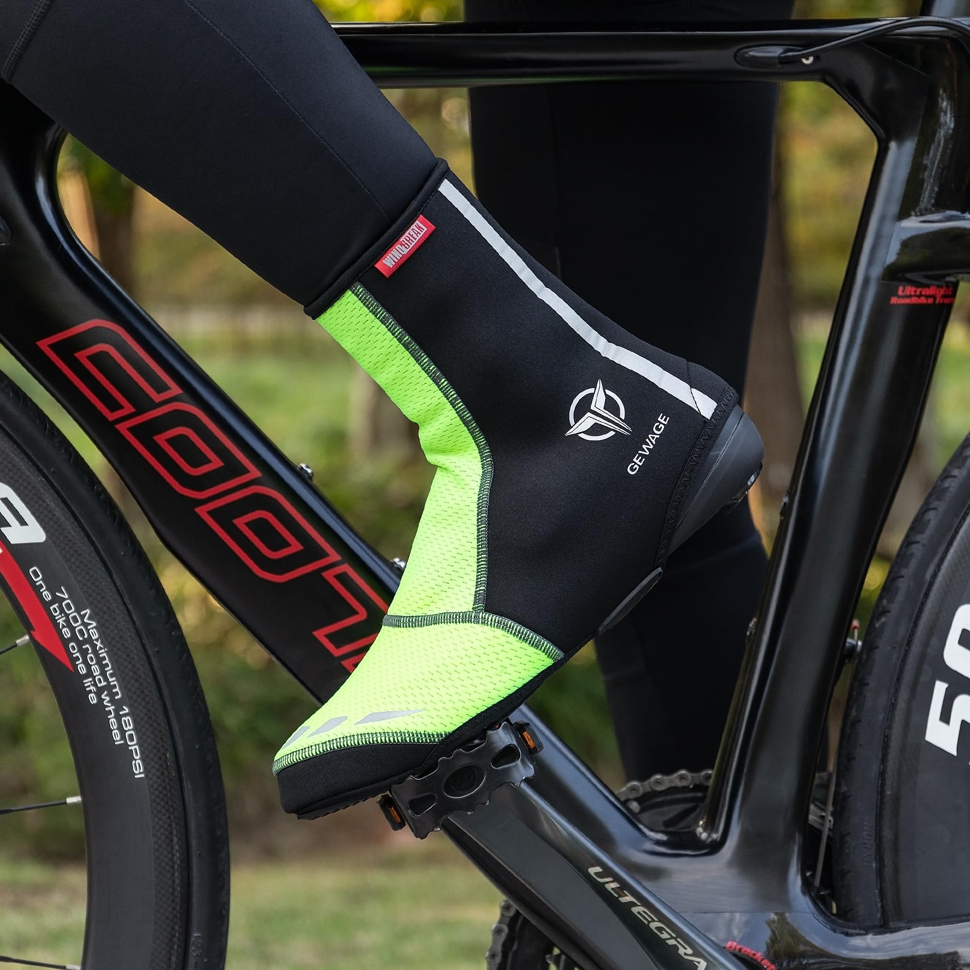 GEWAGE Copriscarpe da ciclismo, caldi, antivento, per mountain bike, ciclismo su strada, copriscarpe da ciclismo per uomo e donna