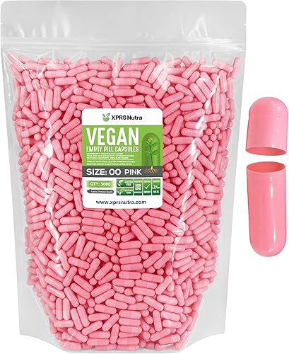 Miniatura 44 de XPRS Nutra Cápsulas vacías de tamaño 00 – 100 cápsulas veganas vacías – Pastillas vacías vegetarianas – Relleno de cápsulas vegetales DIY –