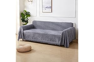 Rose Home Fashion Cotton Soft Dark Grey Couch Cover Sheet for 3 Cushion Couch