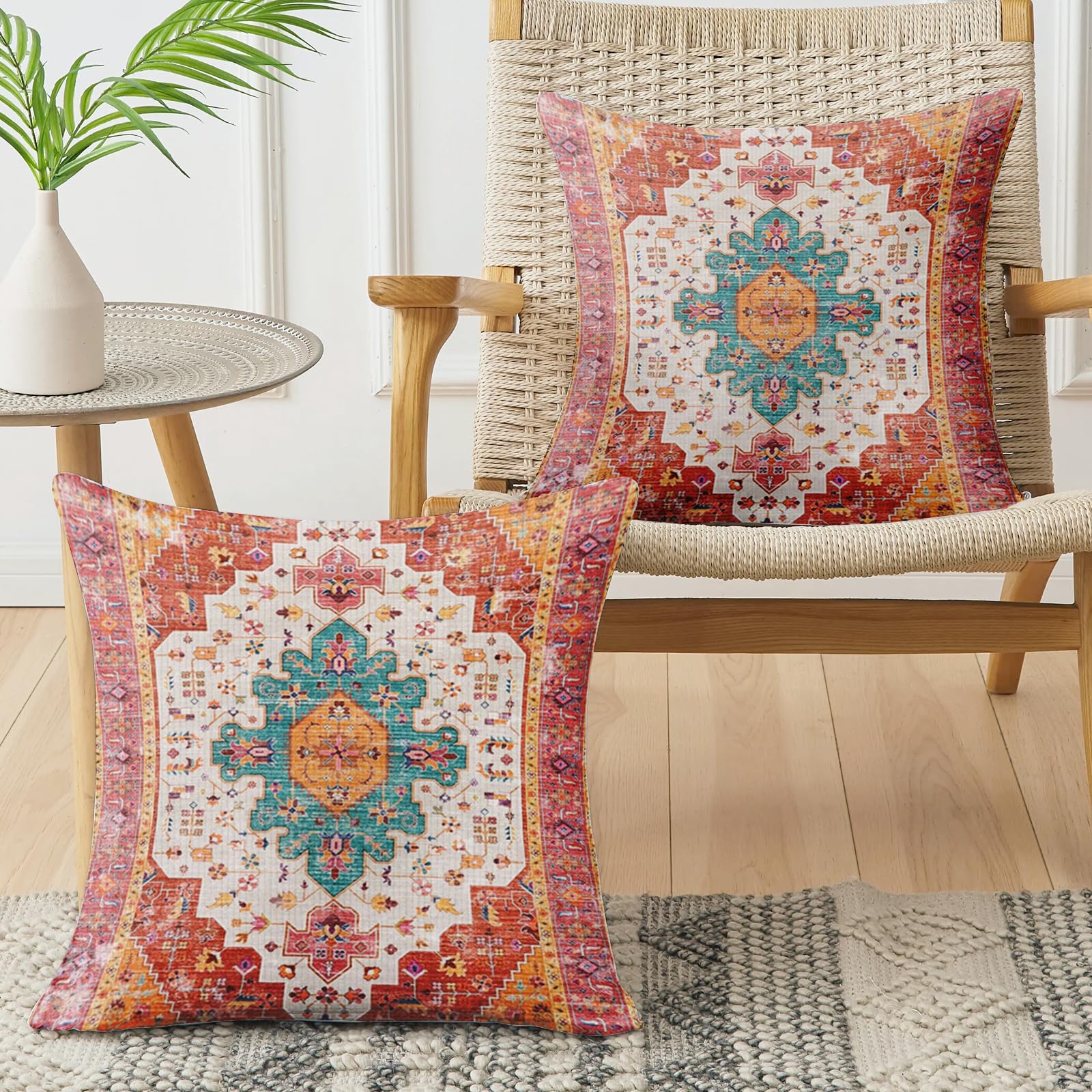 XPHZZL Cushion Covers 60cm x 60cm Set of 2 Soft Decorative Square Throw Pillow Case Boho Pillowcases for Sofa Couch Bedroom Outdoor Home Office Car Decor with Invisible Zipper 24 x 24 Inch - Image 3