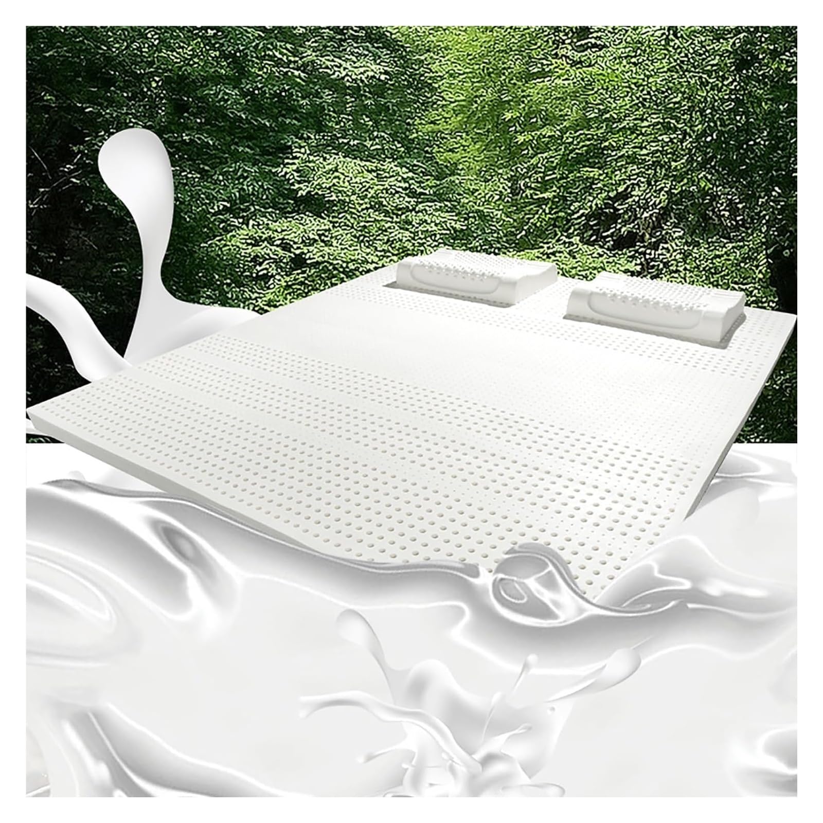 OneGrifN Natural Latex Topper Firm Foam Mattress Natural Latex Mattresses Extra-Firm Topper Organic Latex Soothing Pressure Point Relief