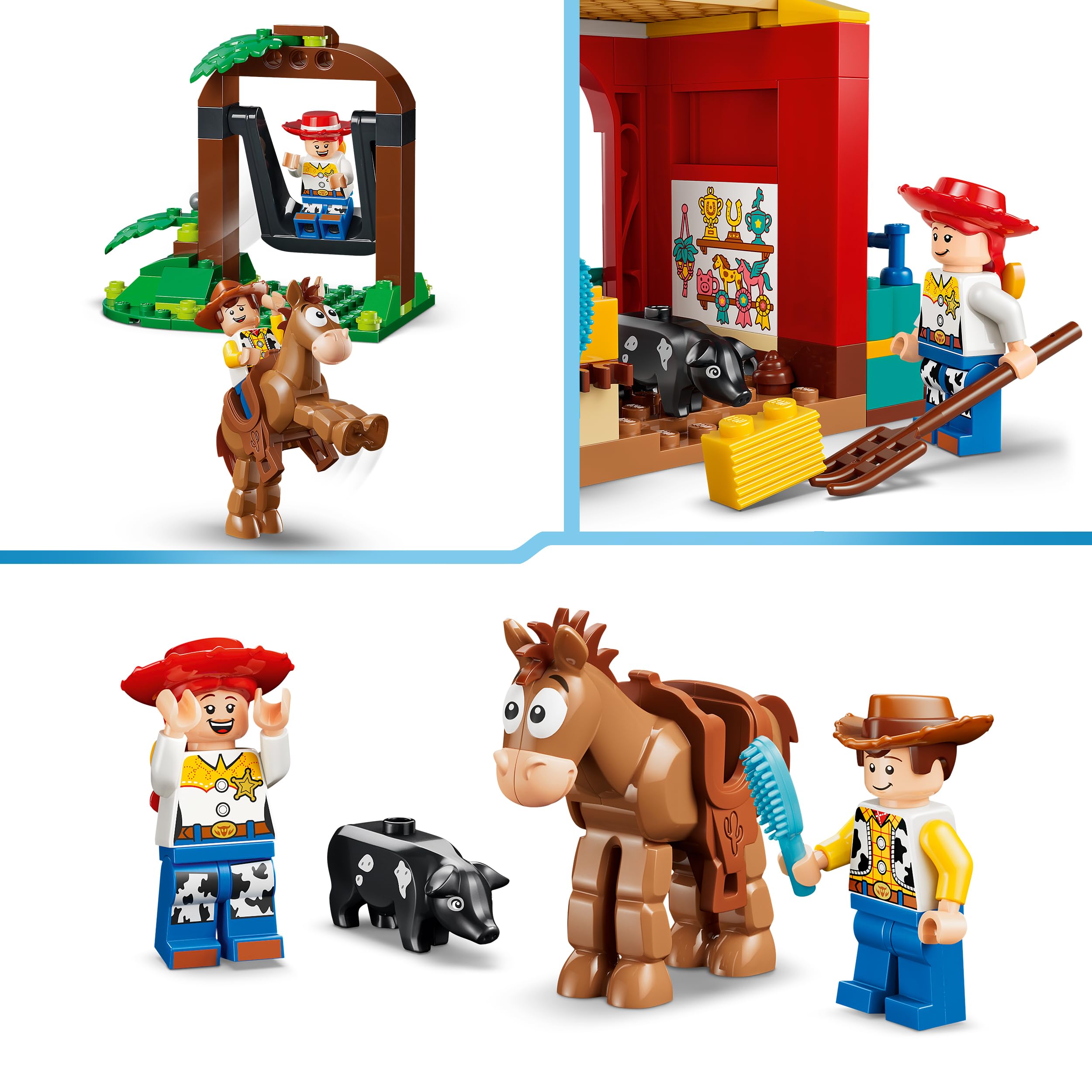 LEGO | Disney Pixar Il Ranch dei Cavalli di Blaze - Giocattolo con le Minifigure di Woody e Jessie oltre a 3 Cavalli e un Maiale - Regalo per Bambine e Bambini da 4 Anni Fan di Toy Story 5-43304