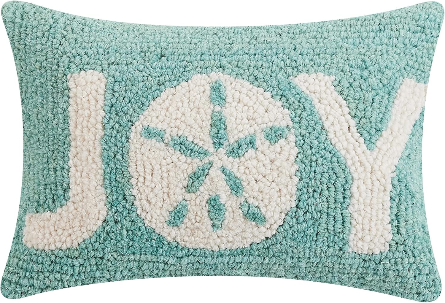 Peking Handicraft Joy Sand Dollar Christmas Polyfill Hook Throw Pillow, 12-inch Length, Wool and Poly Velvet, Holiday Seasonal Decoration