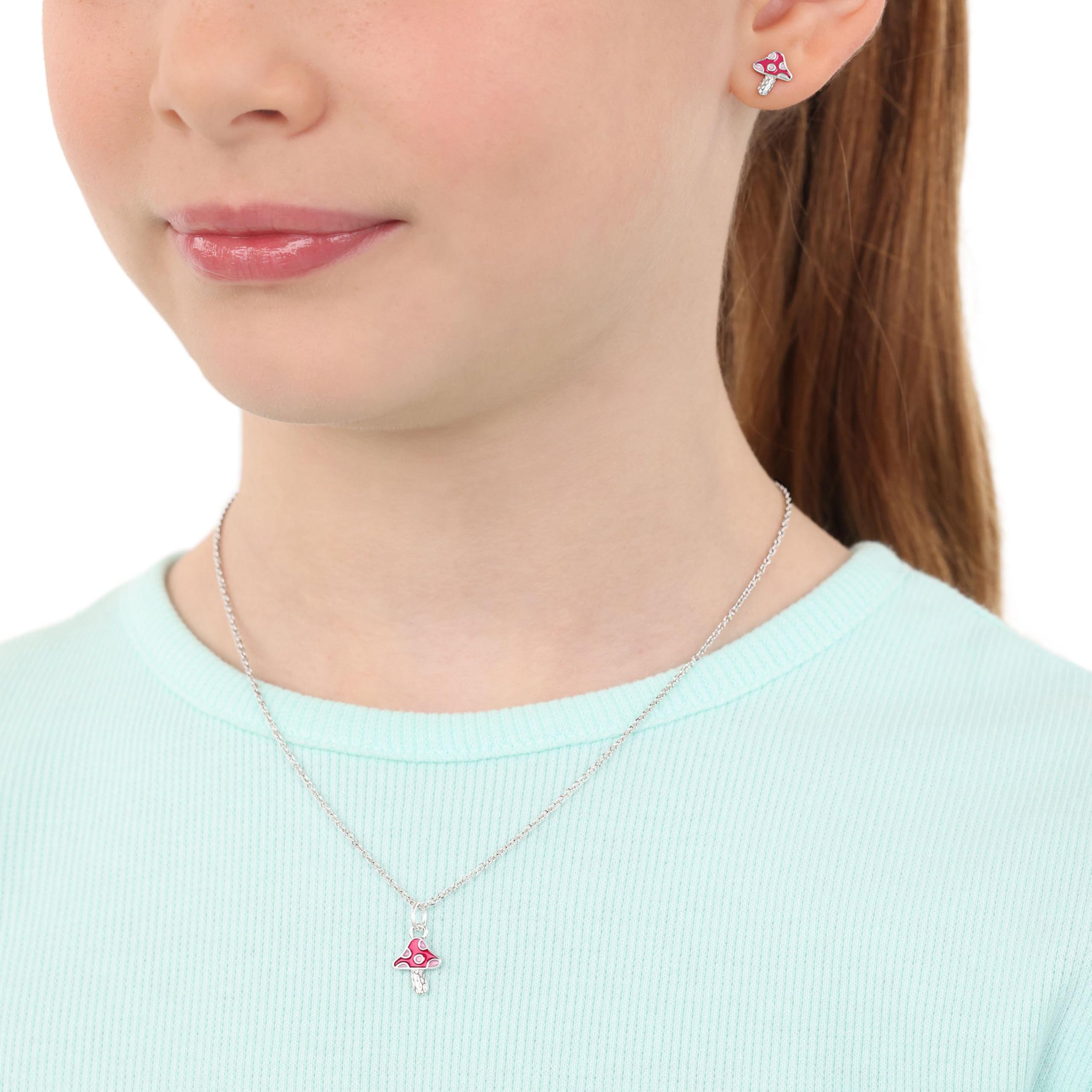 Prinzessin Lillifee Collana in argento sterling 925 per ragazze, collana per bambini, in parte con pietra preziosa, 35 + 3 cm, idea regalo per figlia e nipote, in confezione regalo