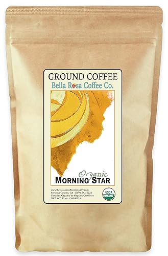 Organic Morning Star, 12 oz. Café molido fresco, tostado medio, 1 bolsa