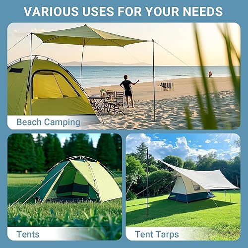 Miniatura 6 de Juego de 15 estacas de plástico en espiral para tienda de campaña de playa, resistentes de 10 pulgadas, equipo esencial para camping, mochileros,