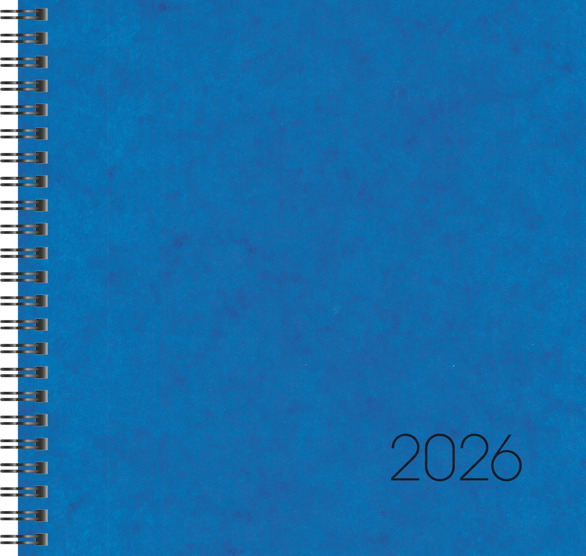 BRUNNEN Book Calendar Model 766 2026 | 210 x 205 mm, Cardboard, Blue