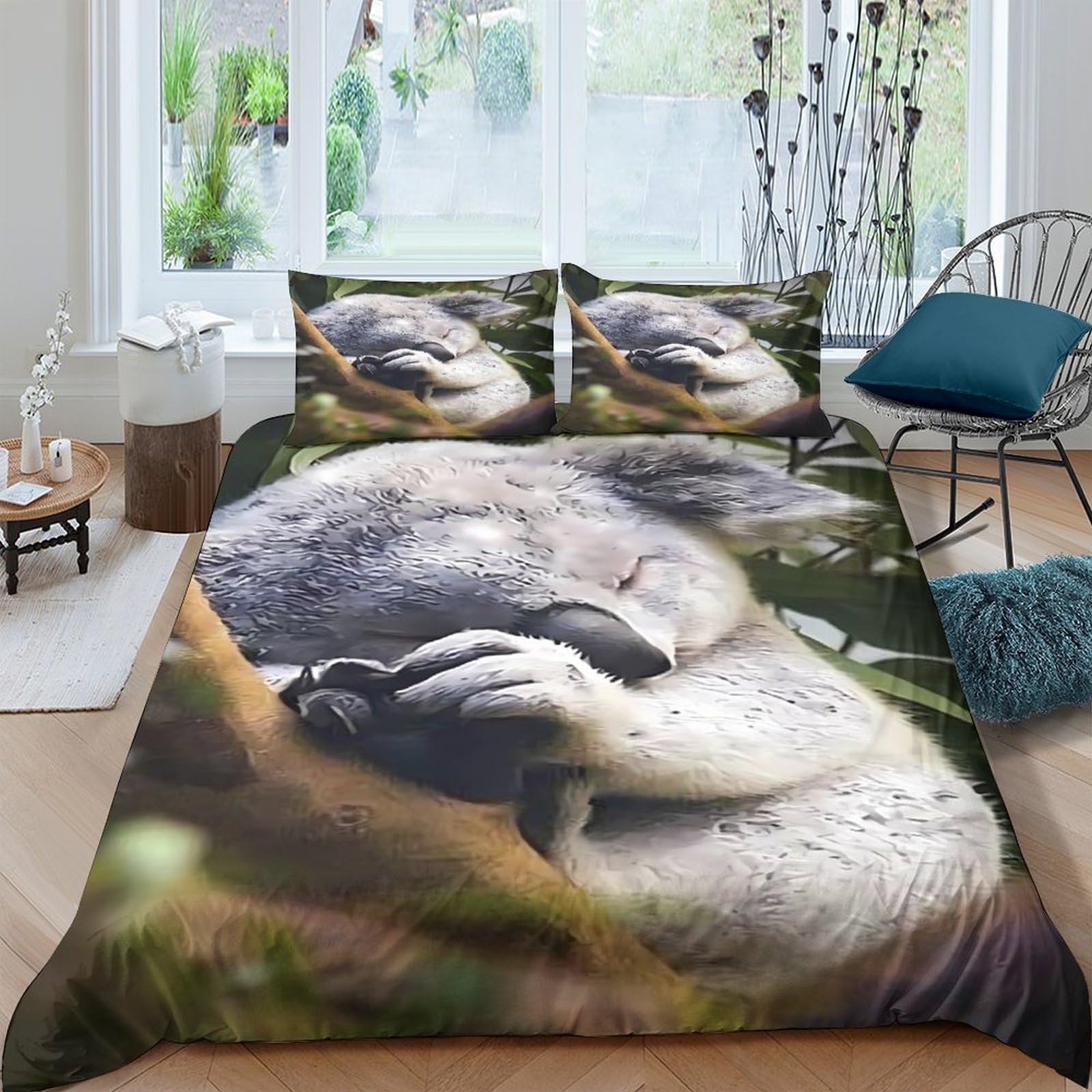 Ctjqhvkz Style-1 3D Printed Gorilla Forest Fitted Sheet Microfiber Anti-Slip Mattress Cover For Bedroom Dorm Decorative Protection Single（135X200cm）