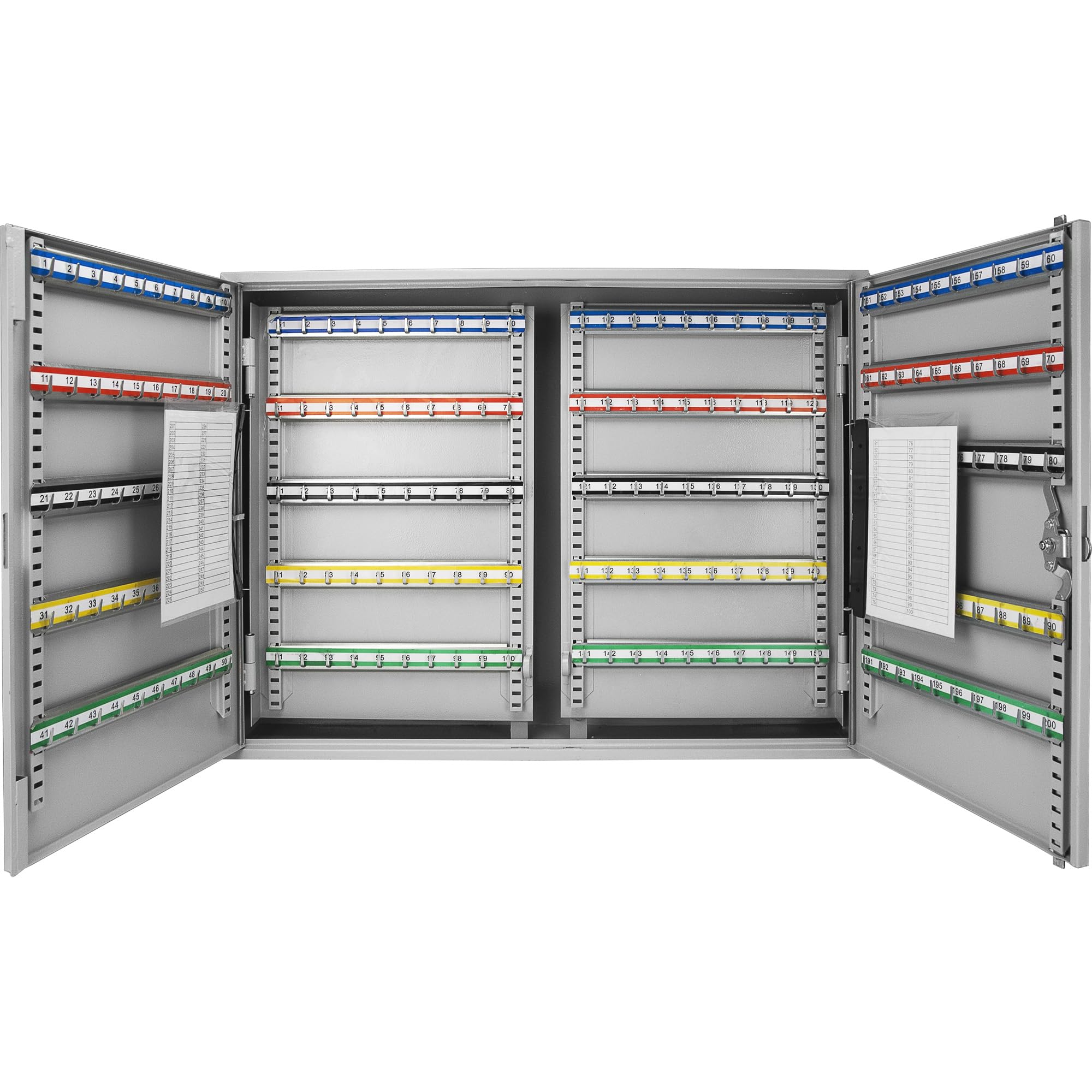 Barska 400 Position Key Cabinet with Adjustable Numbered Hooks – Wall Mount Steel Key Organizer Safe with Index Log, Key Tags & Lockable Door for Office or Business Use