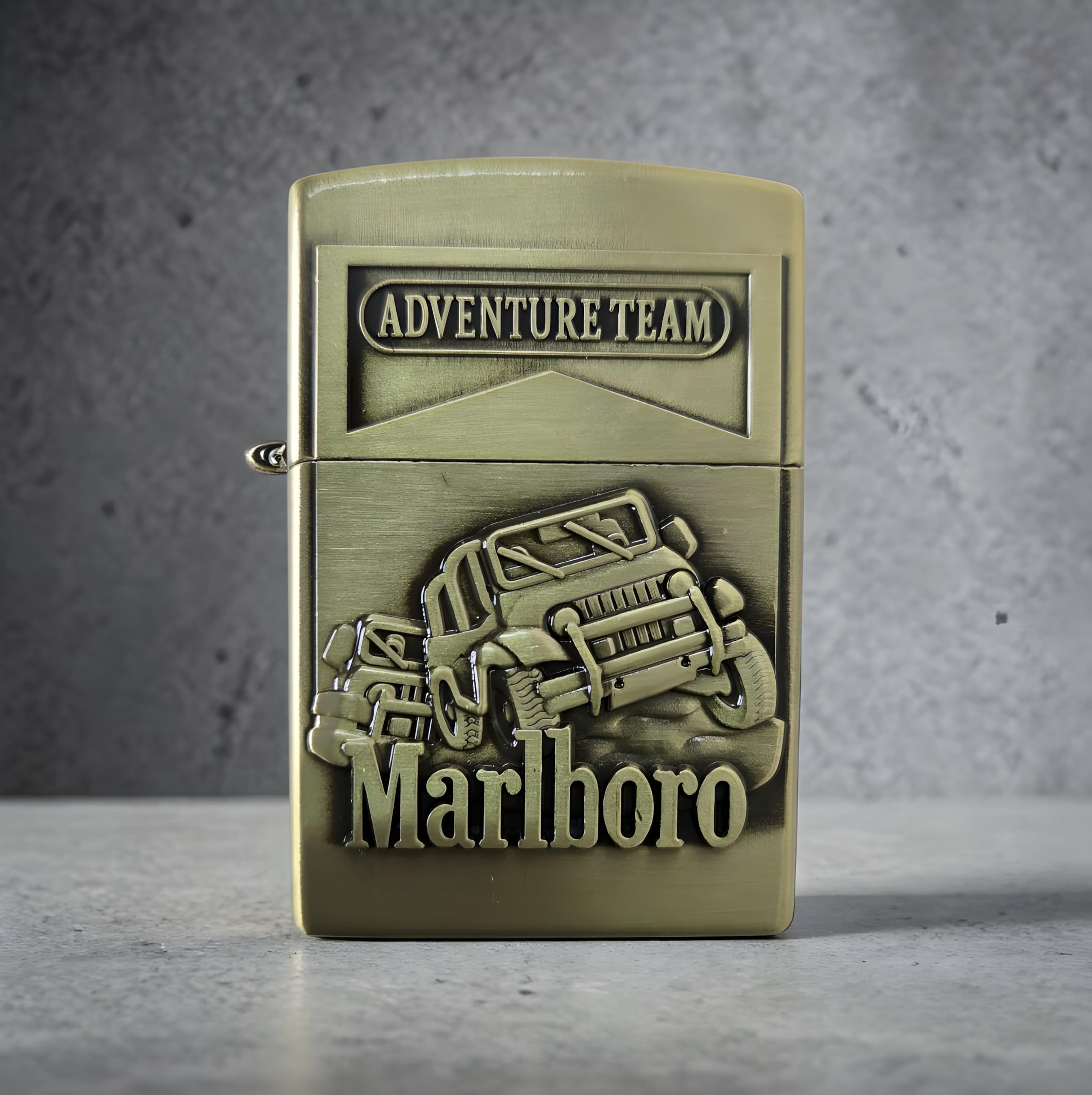 Boncel's Marlboro Adventure Team Pocket Lighter, Brushed Brass