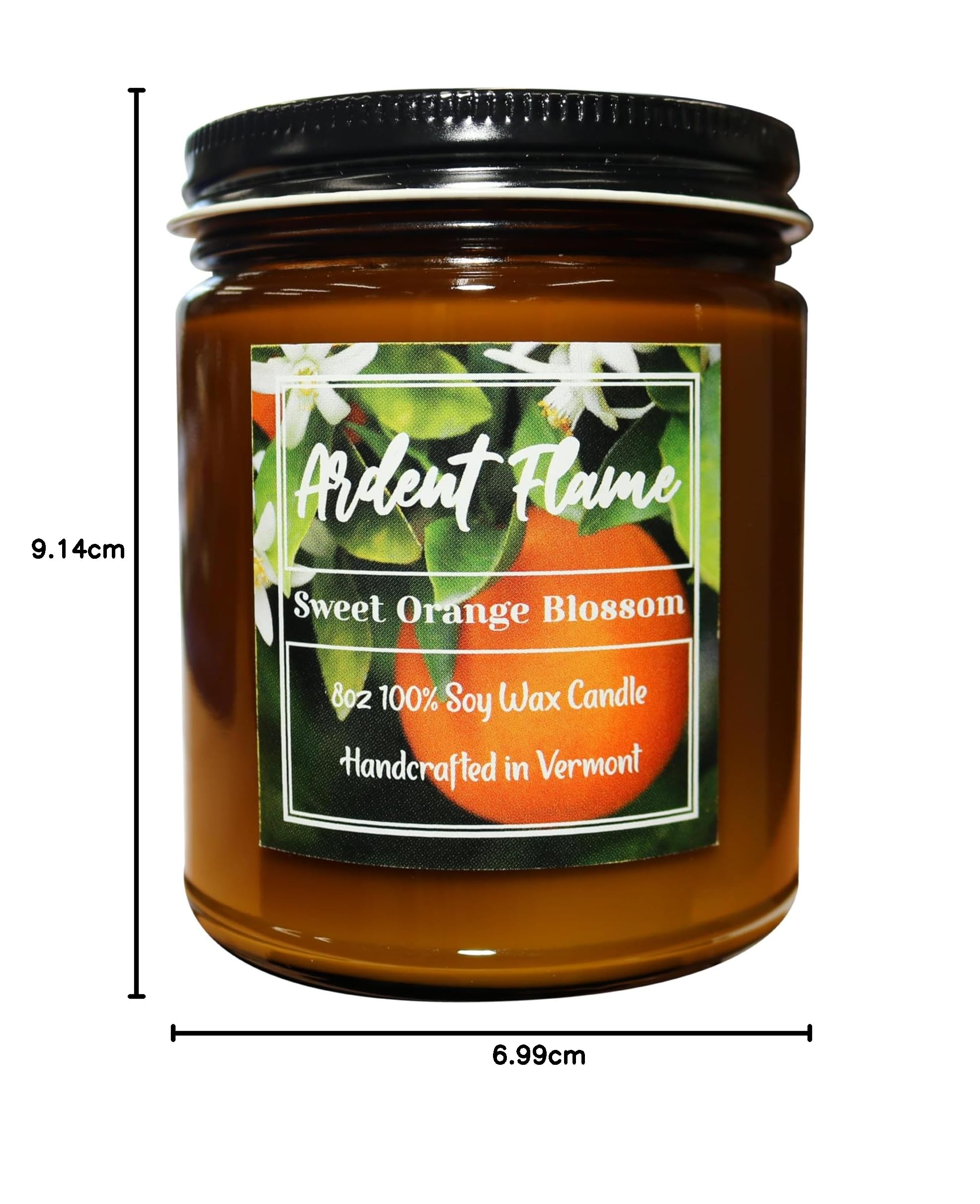 Świece | Słodki kwiat pomarańczy | 100% naturalny wosk sojowy świeca do dekoracji wnętrz | wysoko pachnąca | zapach premium | ręcznie wykonana w Vermont, USA | 236 g | długotrwała |