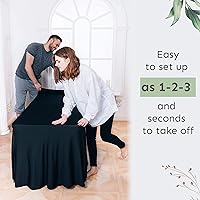 Vista 6 de Falda de mesa para mesas rectangulares de 6 pies – Fundas de mesa de elastano para mesa estándar de 6 pies – Mantel elástico ajustable de una pieza