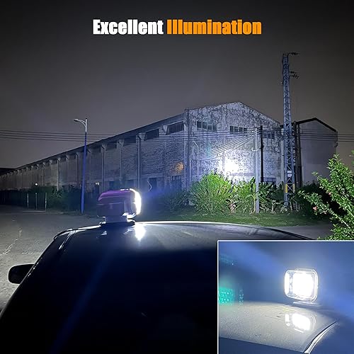 Miniatura 2 de Focos remotos para camiones, posición de casa automática 360 luces LED giratorias de búsqueda para camión, foco marino para barco, 6 potentes imanes