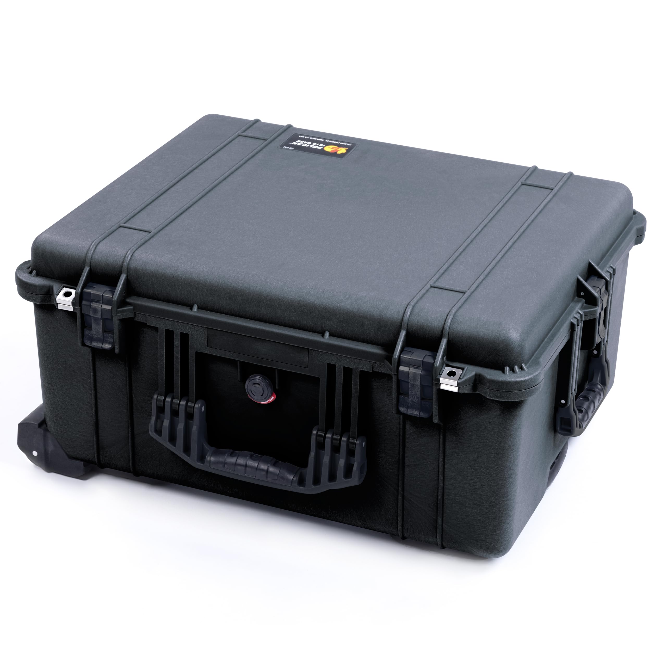 Pelican 1610 Case by ColorCase - Black - Large Sized Waterproof Case with Pick & Pluck Foam & Convoluted Lid Foam - Black Handles & Latches