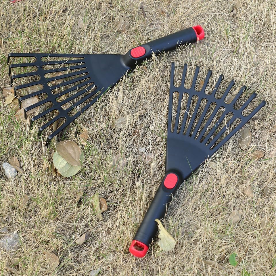 Miniatura 9 de Housoutil Rastrillo de 2 piezas de nivel, arado agrícola, patio, hogar, limpieza cómoda, trituración de tierra y plantas de cultivo, para