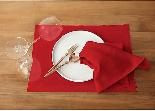 Miniatura 2 de Solino Home - Juego de 4 manteles individuales de 14 x 19 pulgadas, lino europeo 100% lino puro, tejido natural, hecho a mano, lavable a máquina,