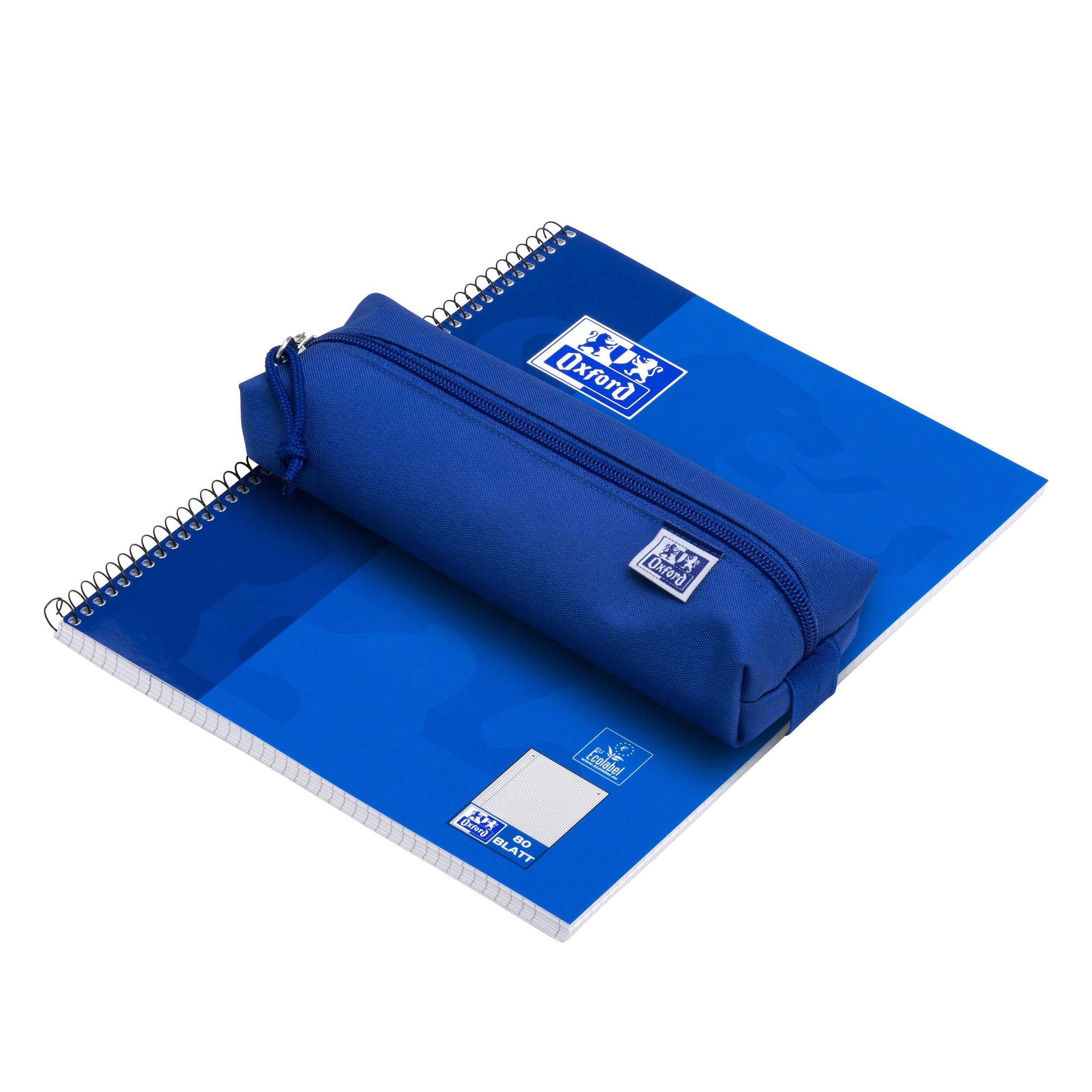 Oxford Blue Durable Rectangle Pencil Case, 22 x 7 x 4 cm, 2 Compartments, Zipper Closure, Polyester Material, Unisex - Image 4