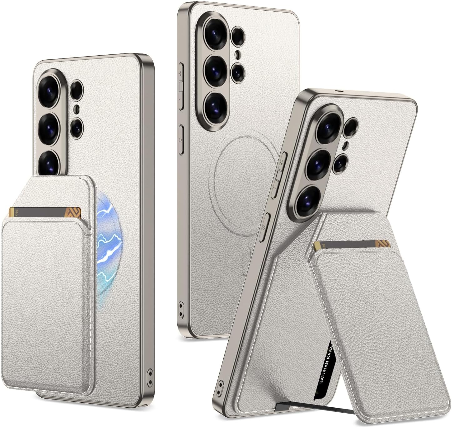 Magnetic Case for Samsung Galaxy S26 Ultra Leather Case with Stand & Detachable Wallet, Compatible with MagSafe, Card Slot Holder, Shockproof Anti Fingerprint Premium Leather Kickstand Cover 2 in 1
