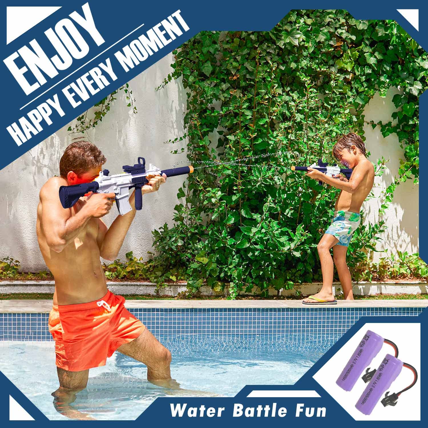 Pistola ad Acqua Elettrica, Pistole Giocattolo ad Acqua 32FT Super potente, Alta Capacità Fucile ad Acqua Elettrico Elettriche Giocattolo per Bambini e Adulti Giardino Piscina Spiaggia (M416)