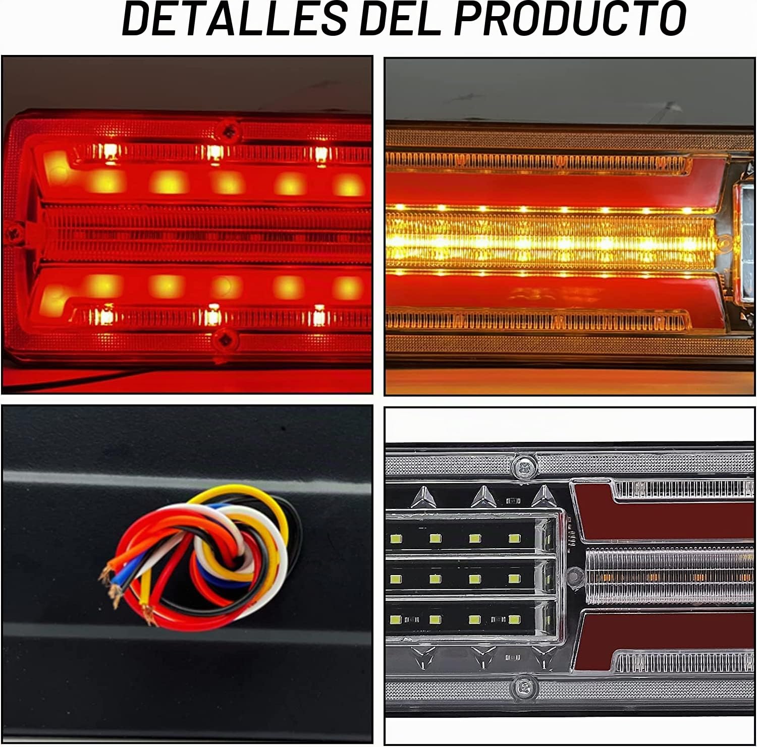 2PCS Pilotos Traseros Remolque LED,62LED Faros Traseros de Remolque 24V Luces Traseras Remolque LED Homologados para Camiones, Furgonetas, Caravanas