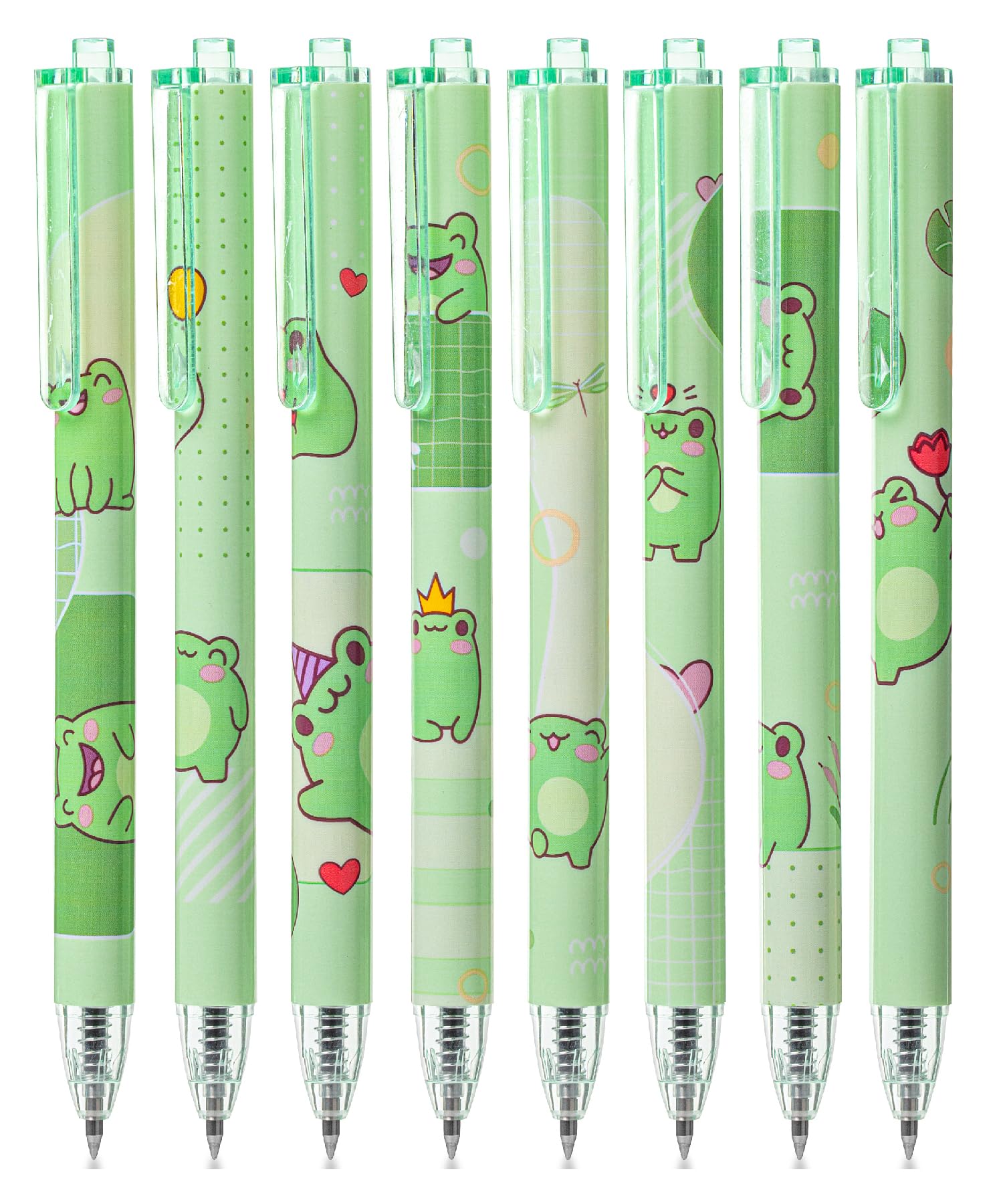 Mr. Pen- Cute Frog Gel Pens, 8Pack, Fine Point 0.5mm Black Ink, Cute Animal & Cartoon Pens for Girls, Frog Accessories
