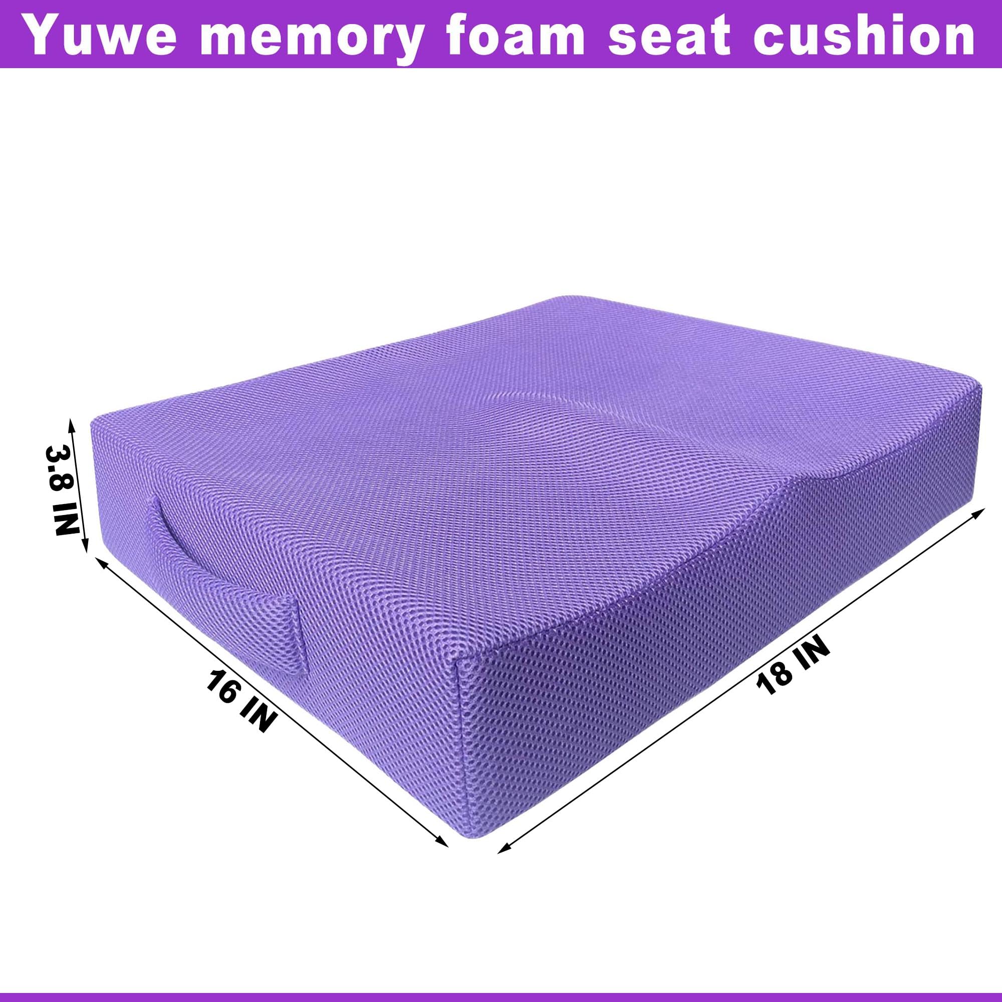 Coussin De Siège Ergonomique Yuwe - Mousse Mémoire De Forme Violet, Lavable - 45x38 Cm