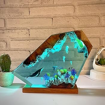 Amazon.co.jp : 海をテーマにしたジオラマ, 手作り木製テーブル樹脂